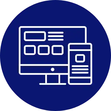 Illustration eines Computer- und Smartphone-Displays für Webdesign.